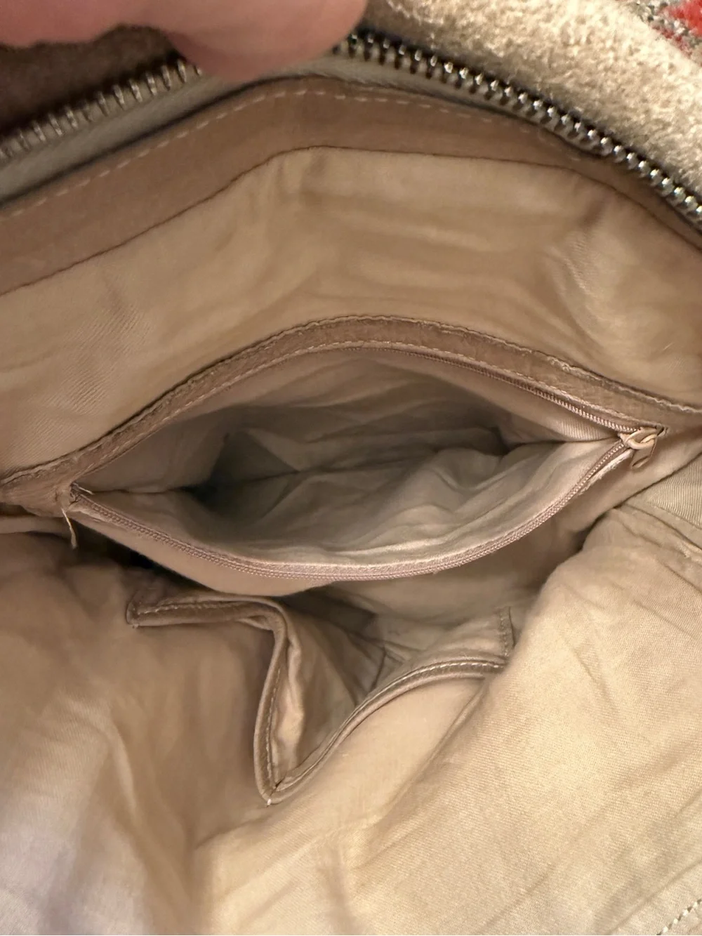 Eileen Fisher Tan Suede Leather Backpack Purse Foldover Minimalist